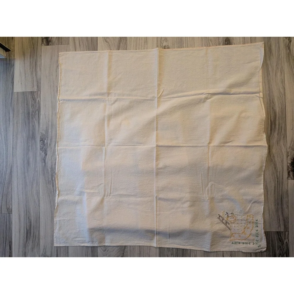 Set of 6 Vintage Hand Embroidered Flour Sack Towels, Days of the Week Linens